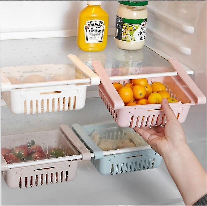 Sisäänvedettävä laatikon järjestäjä, jääkaapin säilytysteline jääkaappihyllyn pidike keittiötilan säästäjä