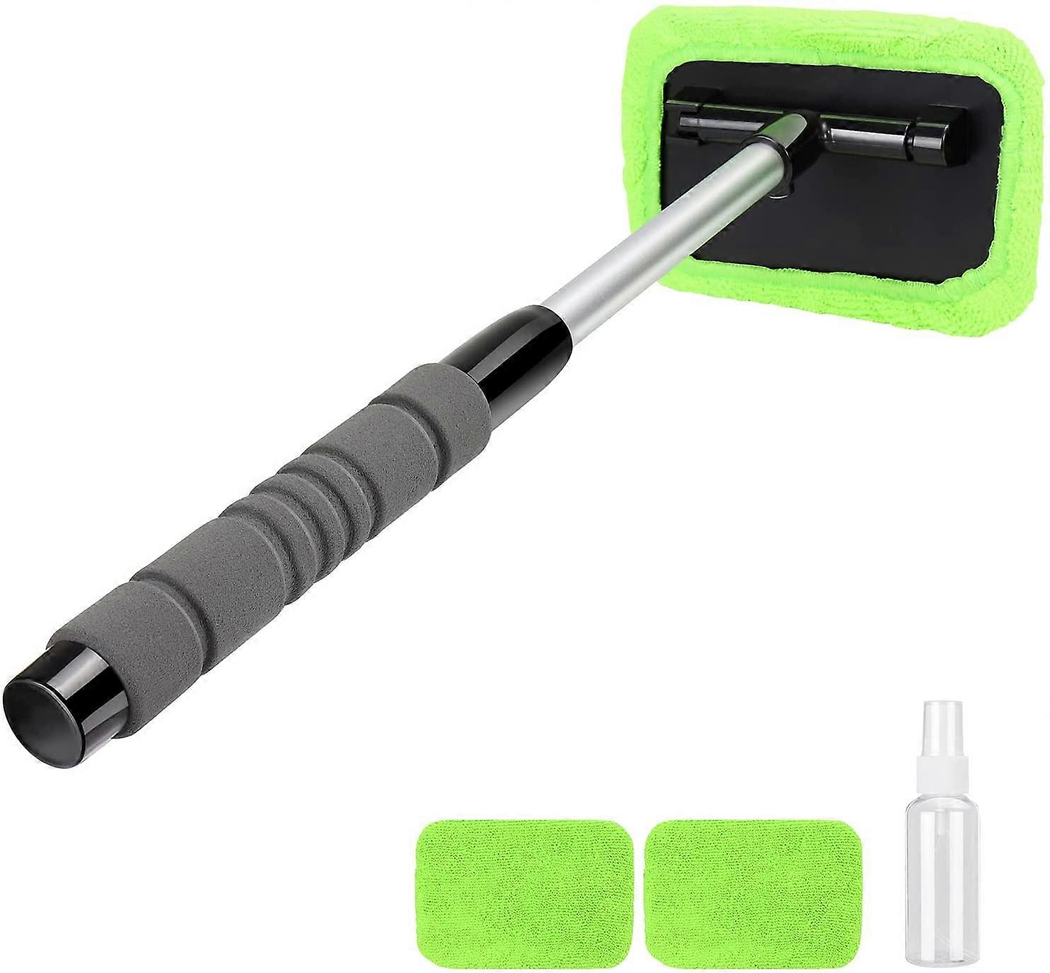 Windshield cleaner retractable handle cloth head window cleaner