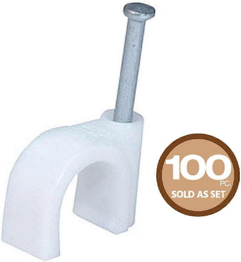 Circle cable clips with steel nail  10mm  100pcs/Pack