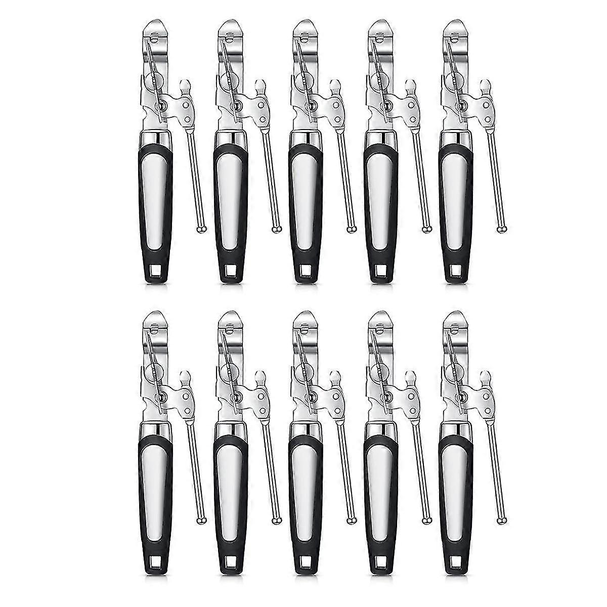 10 Pieces Can Opener Manual Can Opener Soft Non Slip Grip Handle Heavy Duty Handheld Can Opener Safety Can Opener