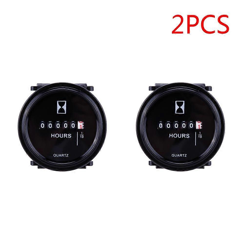 1-10PCS 12v 24v 36v Hour Meter for Marine Boat Engine 2" Round Waterproof Counter Timer Gauge Car Trucks Mechanical Hour Meter