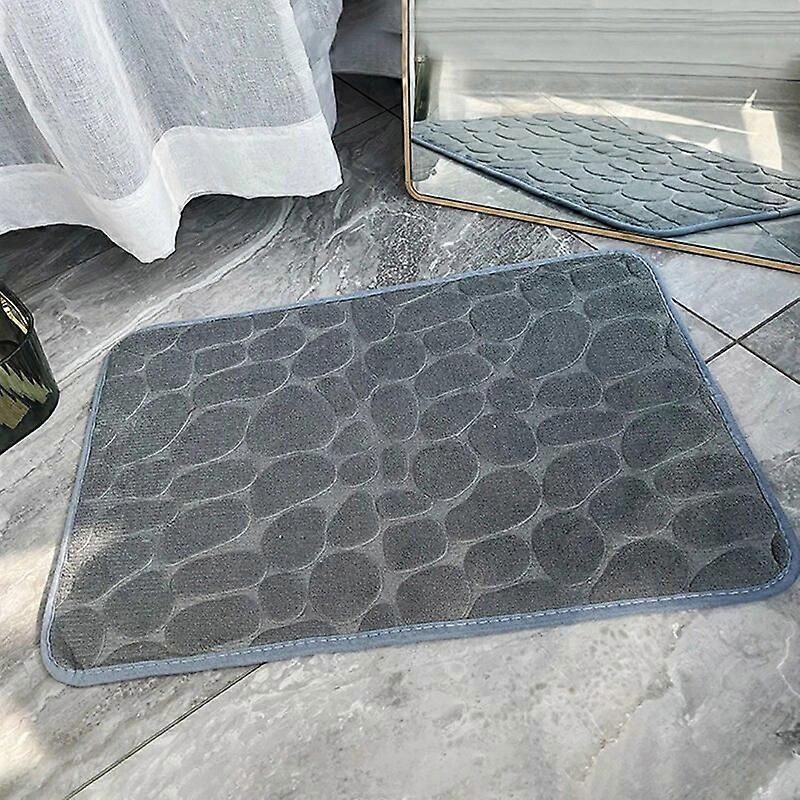1 Stück Memory-Schaum-Badezimmermatte Koralle Samt Kopfsteinpflaster geprägter Badteppich rutschfester saugfähiger Bodenteppich Duschteppich Fußmatte