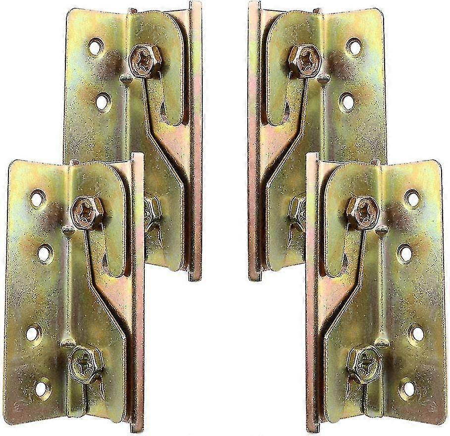 Set Of 4 Rust Resistant Mortiseless Bed Rail Mounting Brackets With Screws