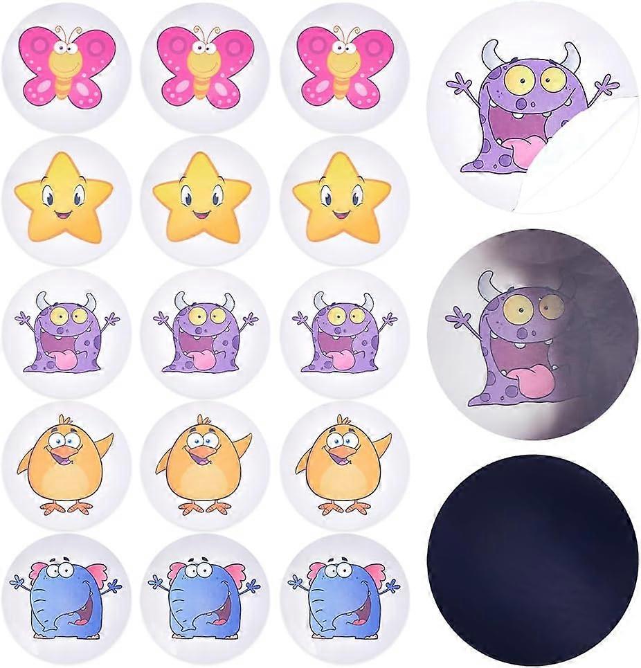 25Pcs Potty Training Seat Magic Sticker Animal Star Potty Targets Toilet Color Changing Sticker Round PVC Reusable for Kid Baby Pee Training
