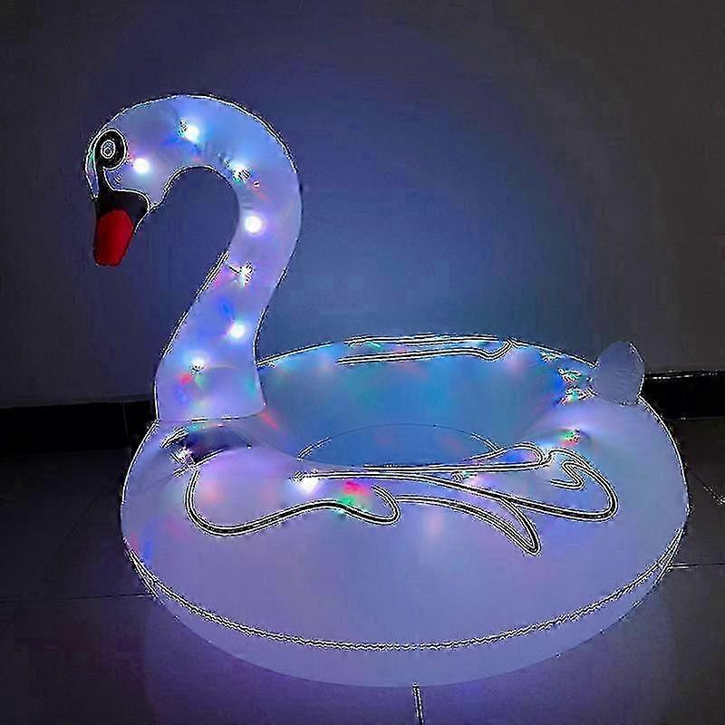Inflatable Flamingo Pool Floats With Lights, Solar Powered Flamingo Swim Tube Rings