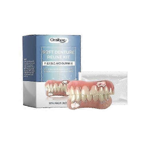 Denture，Soft Denture Reline Kit, Denture Repair Kit, False Teeth Set, Snap On Dentures Teeth Silicone Denture Top And Bottom Denture