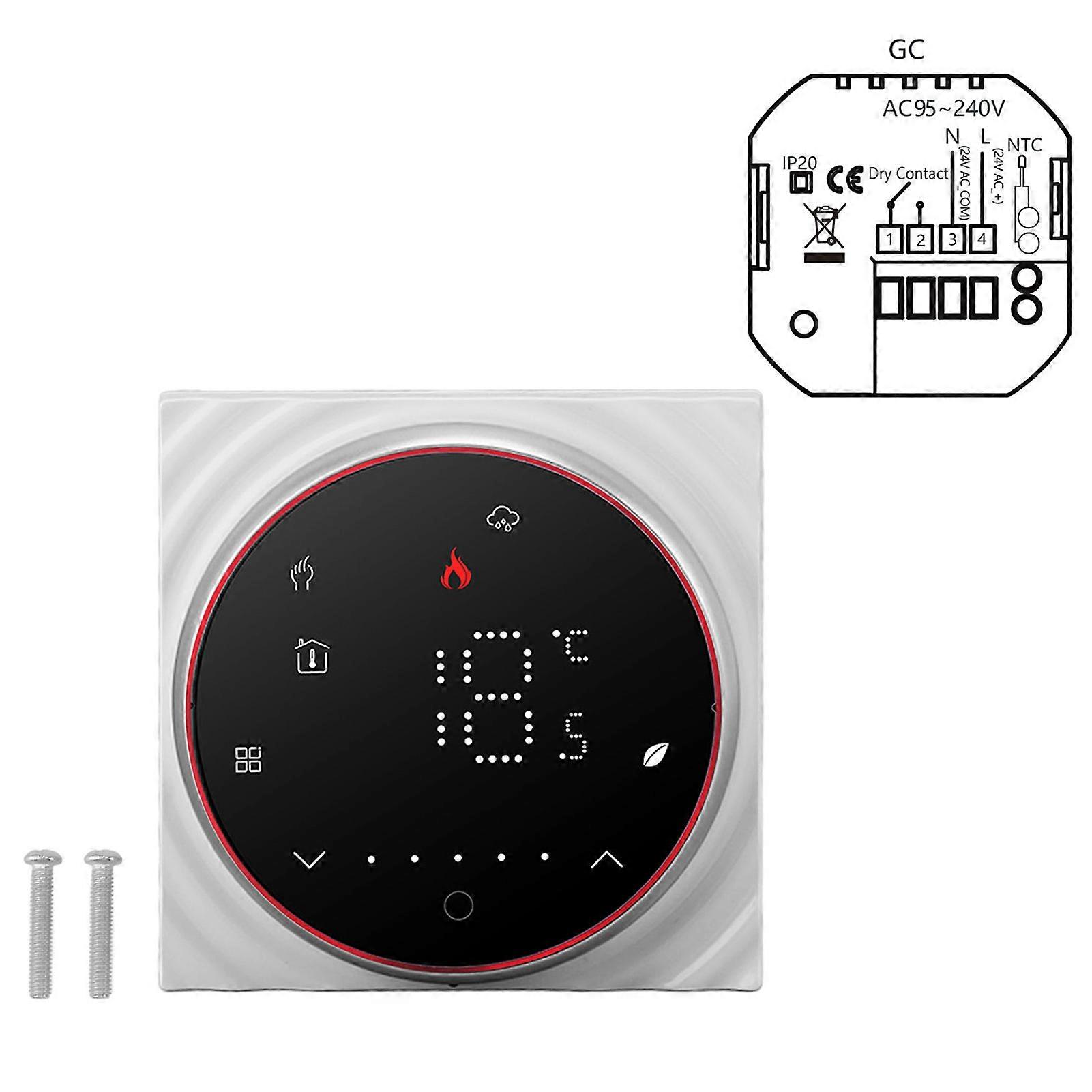 LED Smart termostat for vannoppvarming Programmerbar termostat Nøyaktig 7-dagers programmerbar termostat AC95240V firkantet base svart (YMCAT)