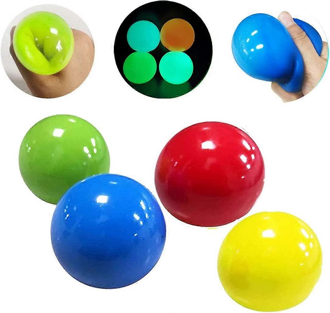 4 Pcs Glow Sticky Balls for Ceiling Stress Relief Luminescent Balls
