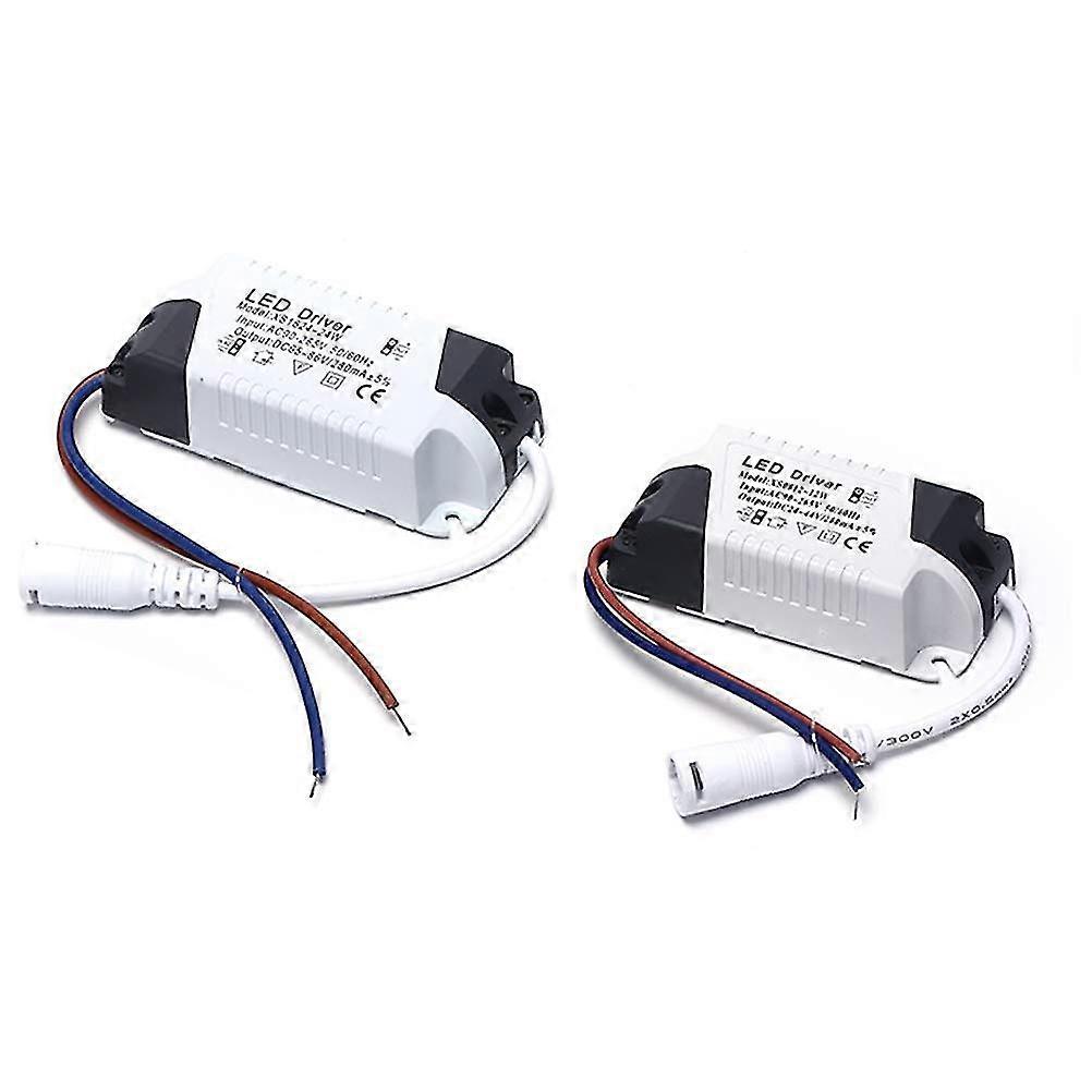 2x Led Driver, 18-24w Transformer For Led Ceiling Light,led Panel Power Supply,dc Connector (18-24w)