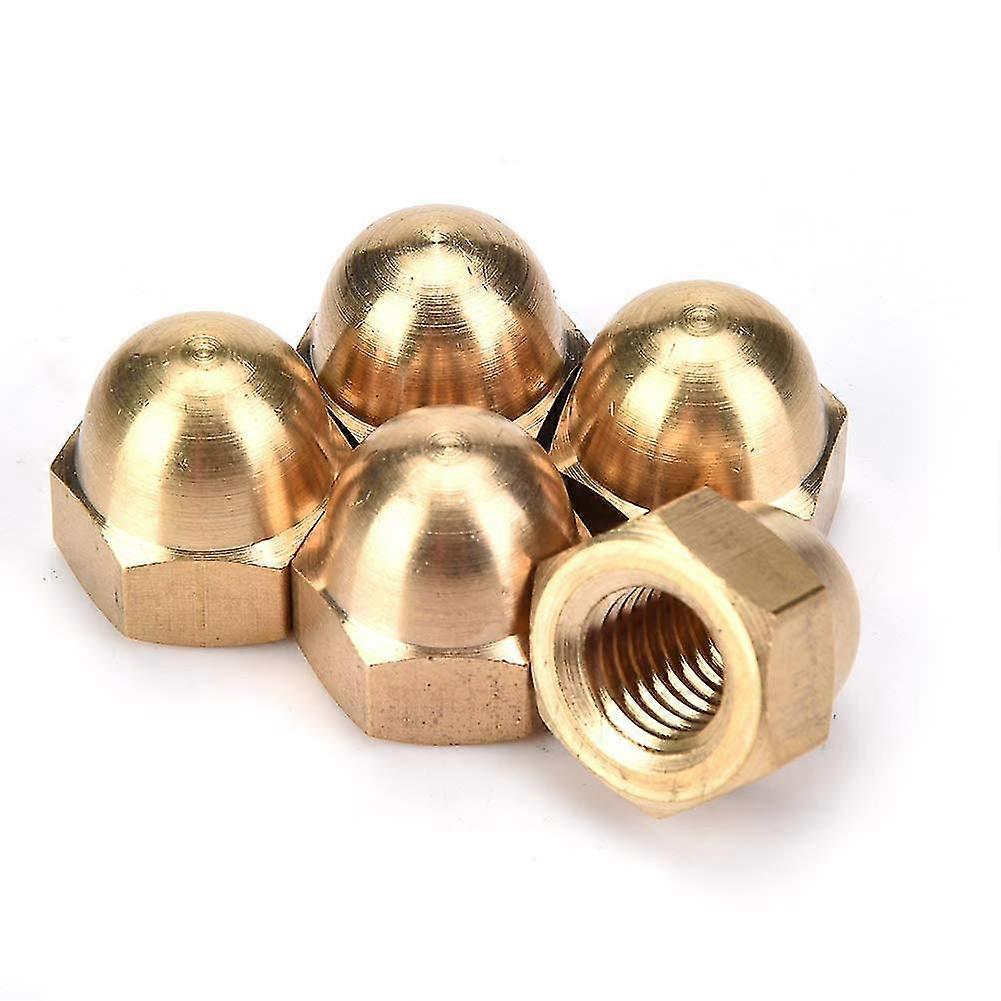 Brass Hex Cap Nut Set Brass Acorn Nut Kit Dome Head Cap Hex Nuts Set Vehicle Fasteners M3-m12 Fix Tires (m12)