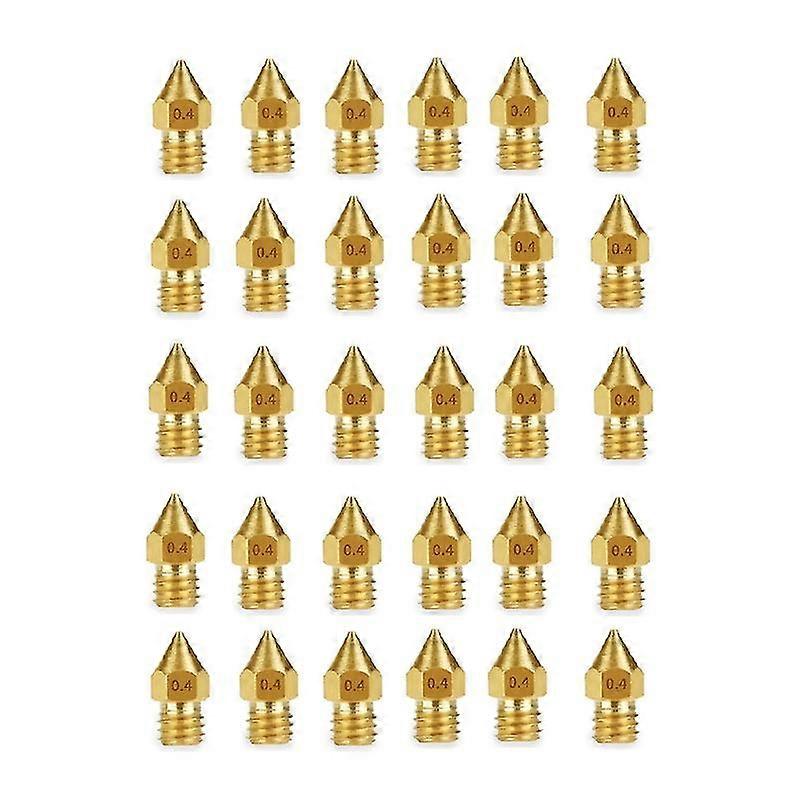 For 3d Printer Nozzles Mk8 0.4mm Hardened Brass Printer Nozzle 15/30pcs