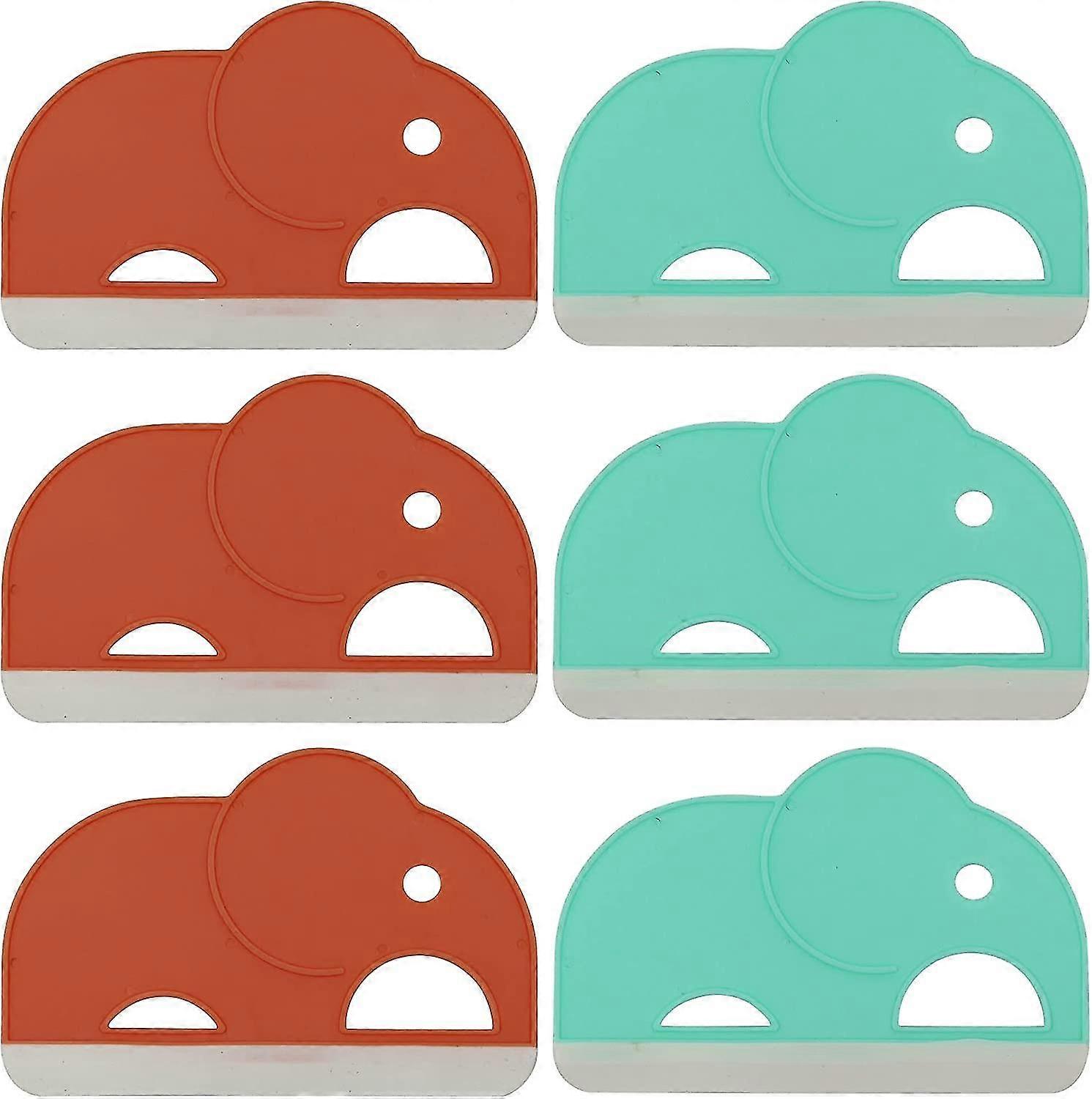 Rubber Soft Window Squeegee Shower Wiper No Drilling With Adhesive Hooks -cleaning Tool(pack Of 6)