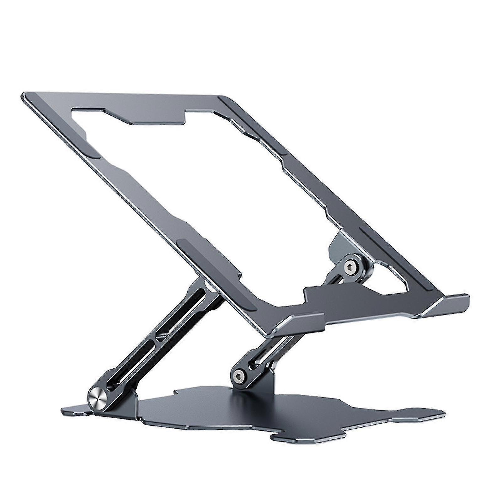 Portable Adjustable Multi-angle Metal Laptop Stand Holder Riser For Home Gray-CE