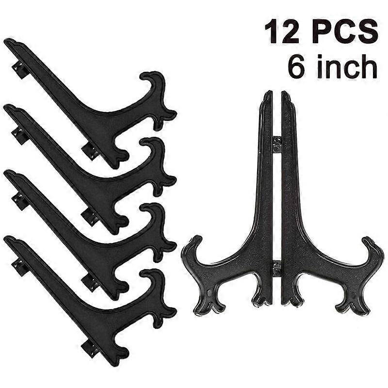 12 Pieces of Plastic Easels, Plate Holders, Plate Holders, Folding Plates, Display Stands for Showing Collectible Plates, Bowl Holders, Books, Plates,