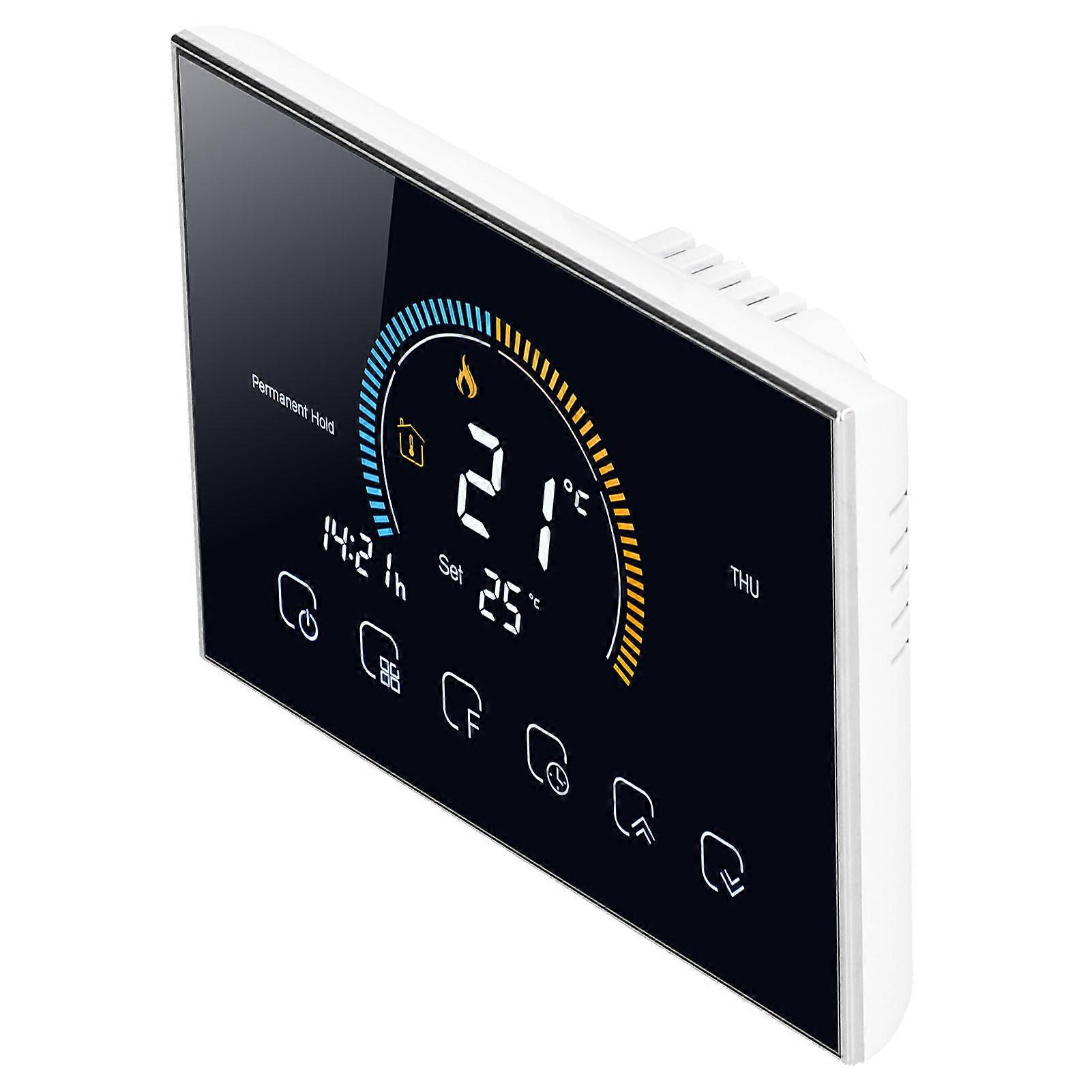 LCD Touch Screen Intelligent Thermostat for Home Water Heating AC95240V (Black)