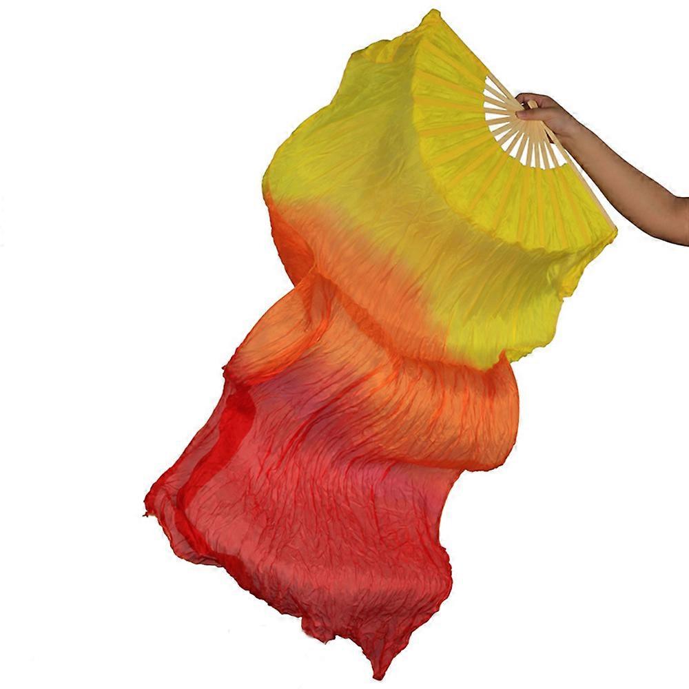1.8M Belly dance silk fan belly dance fan extended dance fan color mulberry silk fan left right fan