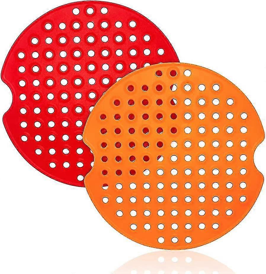 2pack forros de silicone air fryer, 9 polegadas reutilizável tapete antiaderente para cozinhar cesta/bl
