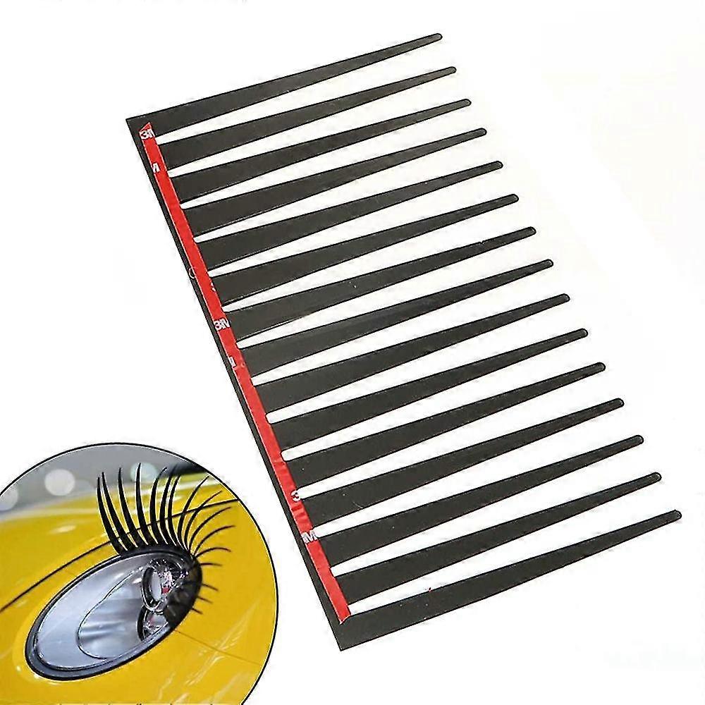 Car Headlight Stickers,2 Pairs Black Eyelashes Windshield Decal