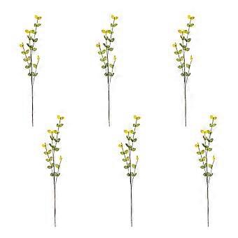6Pcs Artificial Leaf Bright Colors Long-lasting Non-fading Simulation Plants for Home Decoration