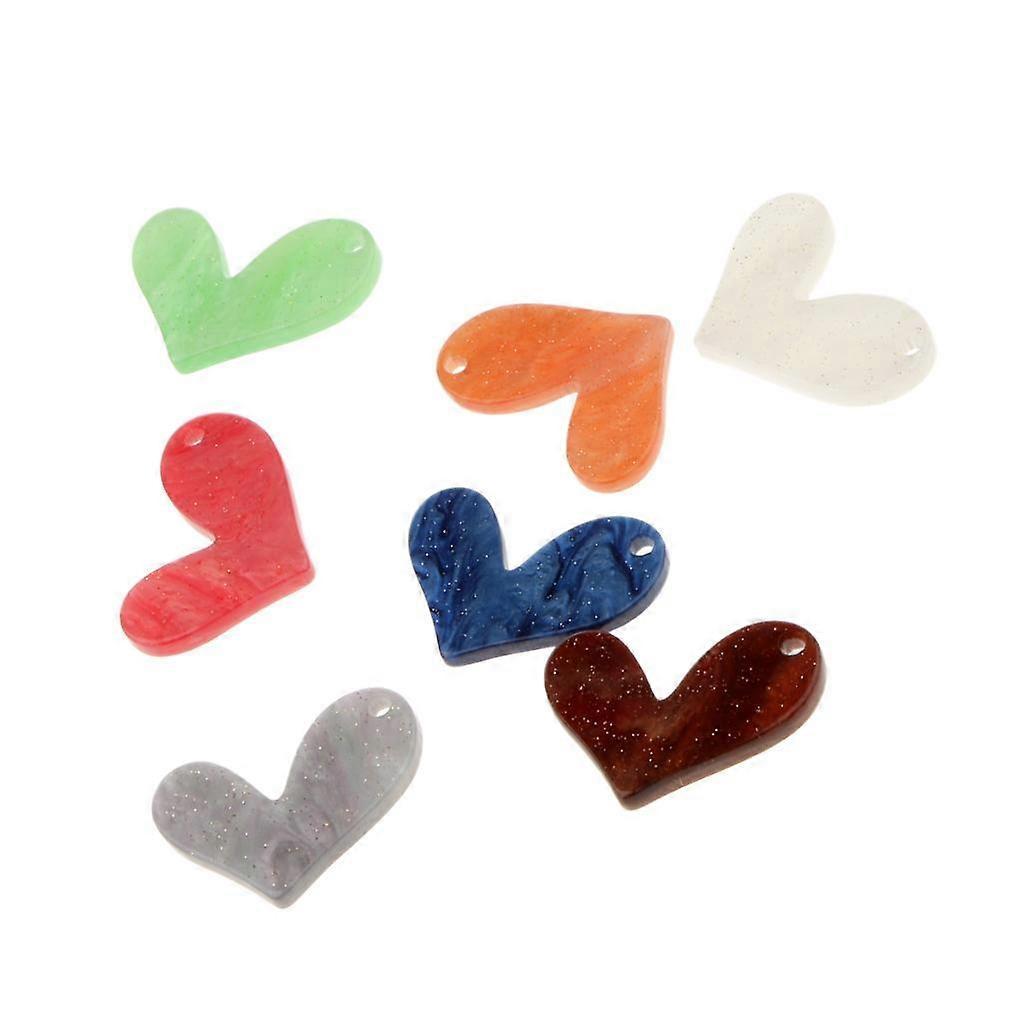 7 Piece Pack Leaning Heart Shape Acetate Acrylic DIY Earring