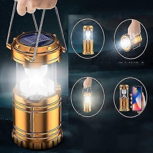 Rechargeable LED solar cell camping lamp