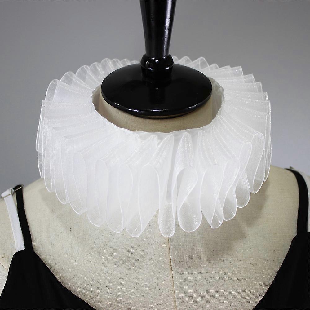 Dww-1 Pcs Elisabthain Diable bouriffer Collier (Blanc)