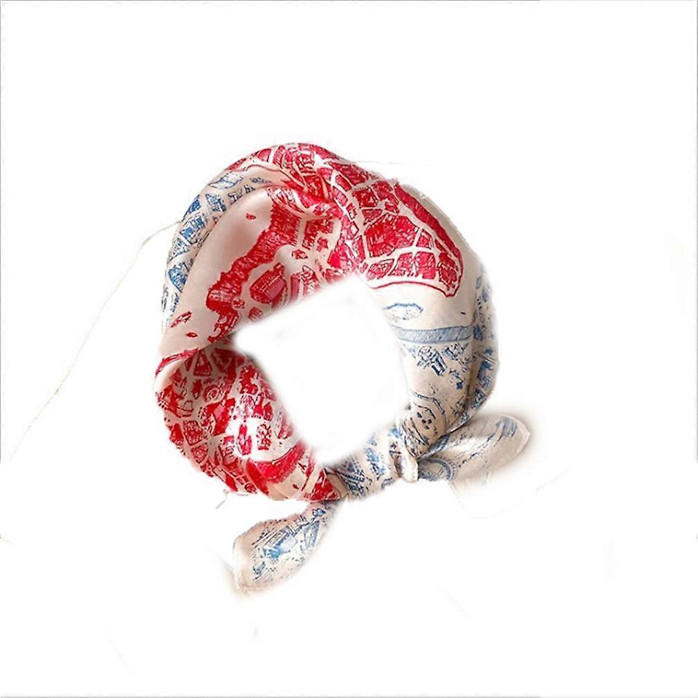 Silky Kerchief with Horse Pattern Neck Shawl Uniform Wrap Stewardess Scarf Suit Accessories for Lady
