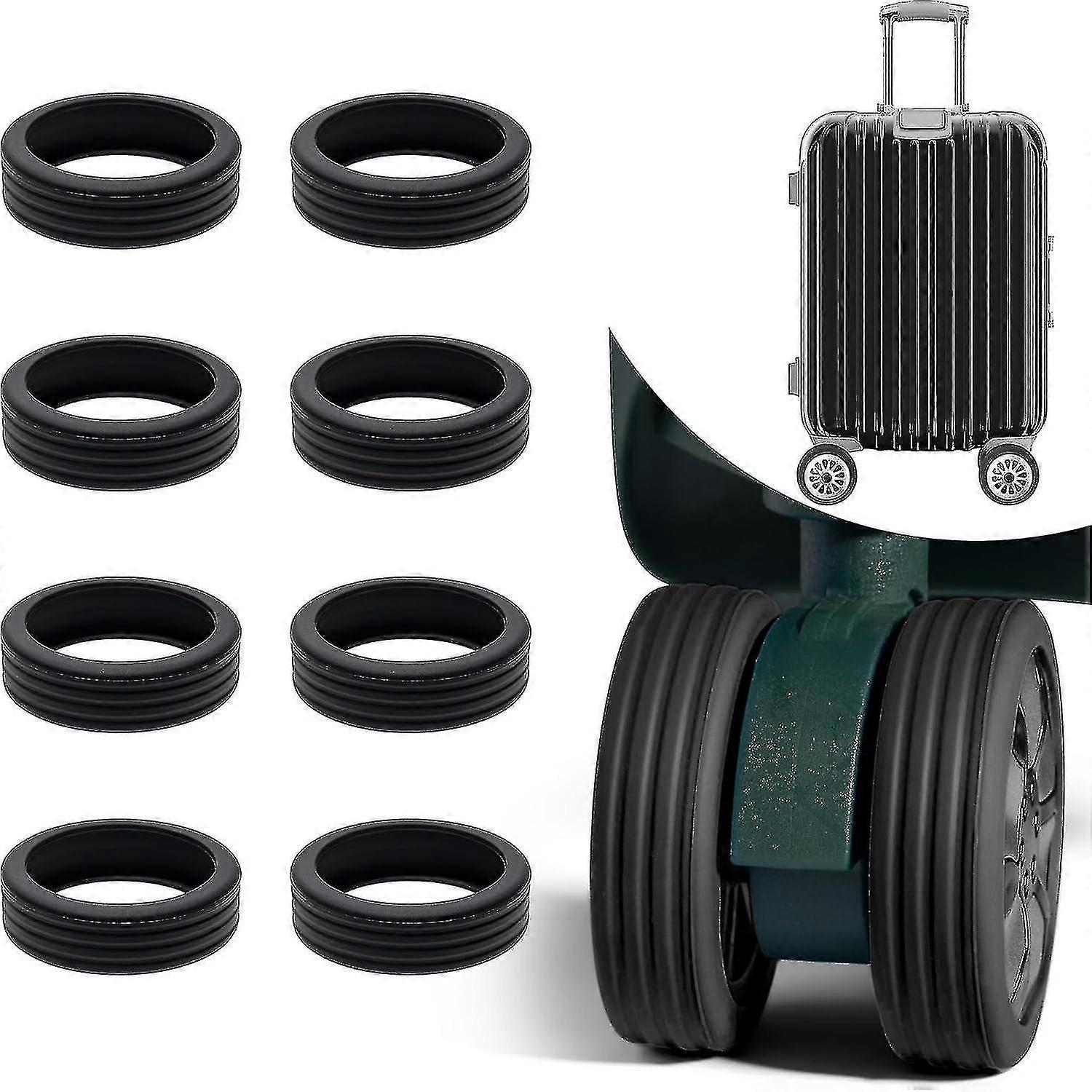 8st Bagage Hjulskydd, Resbagage Resväska Hjul Skyddsöverdrag, Silikon Bagage Spinner Hjulöverdrag
