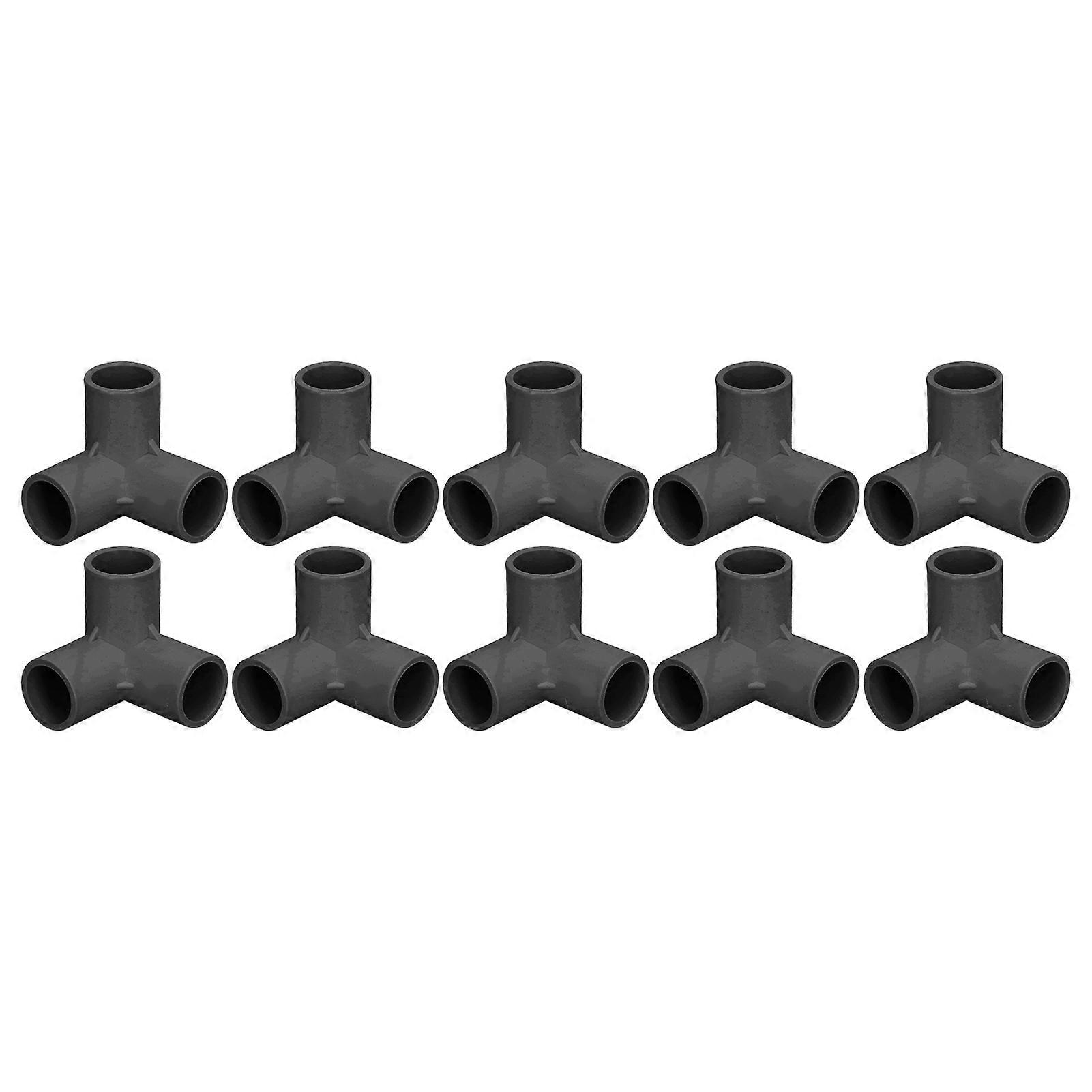 10PCS 3 Way Pipe Fittings PVC Plastic Tee Fitting Elbow Corner Connector 25mm Inner Diameter,Grey