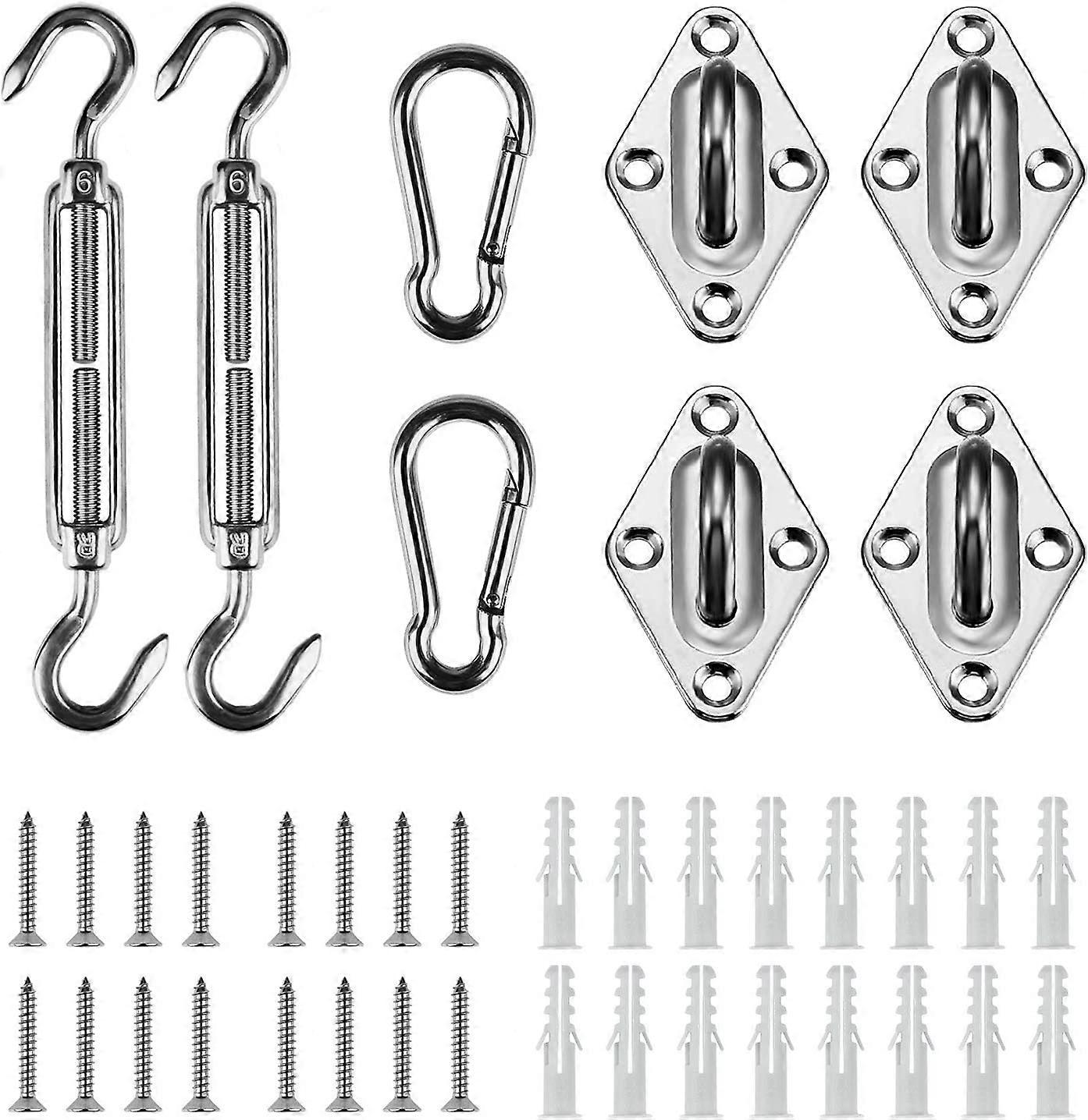 Sun Shade Sail Hardware Kit de 6 polegadas para retângulo quadrado Shade Sail 304 aço inoxidável
