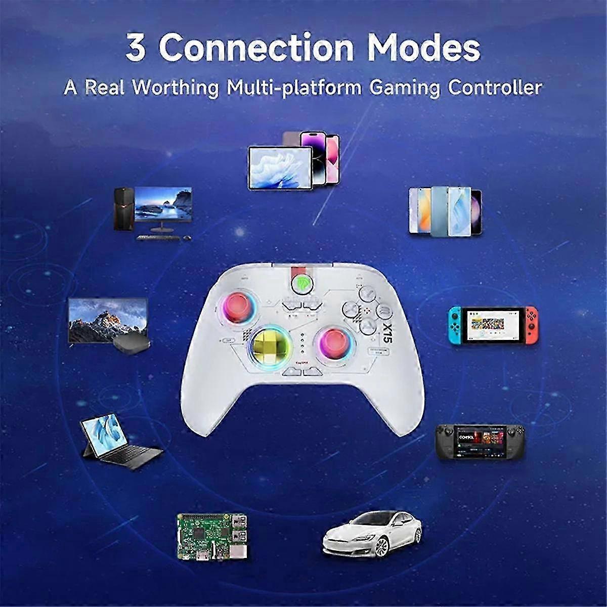 Wireless Game Controller For X15 Hall Rocker Hall Trigger Rgb Multifunction Convenient