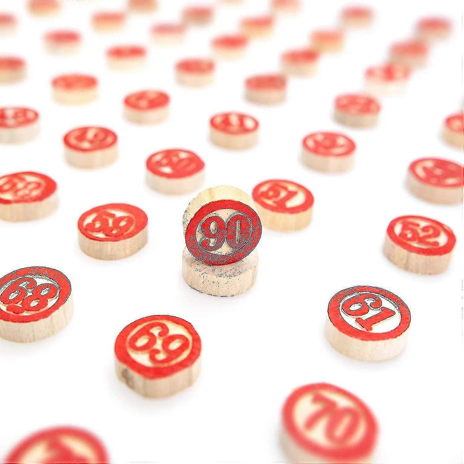 Set De 90 Fichas De Bingo De Madera Números Del 0 Al 90 – Juego De Mesa Clásico Para Toda La Familia