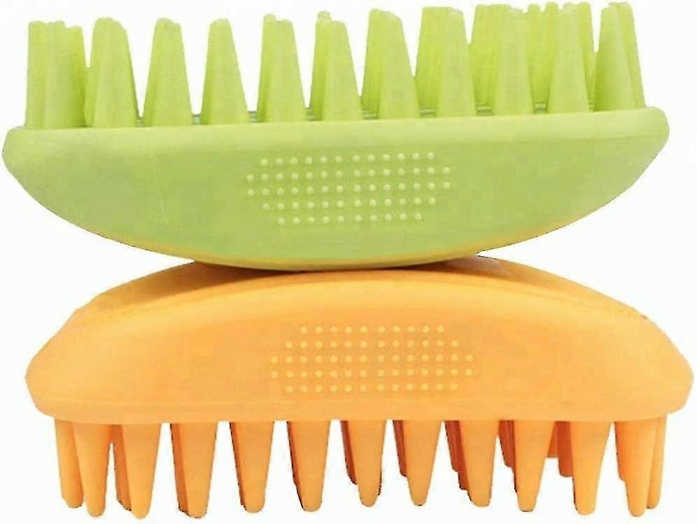 2 Pcs Pet Silicone Shampooing Brush