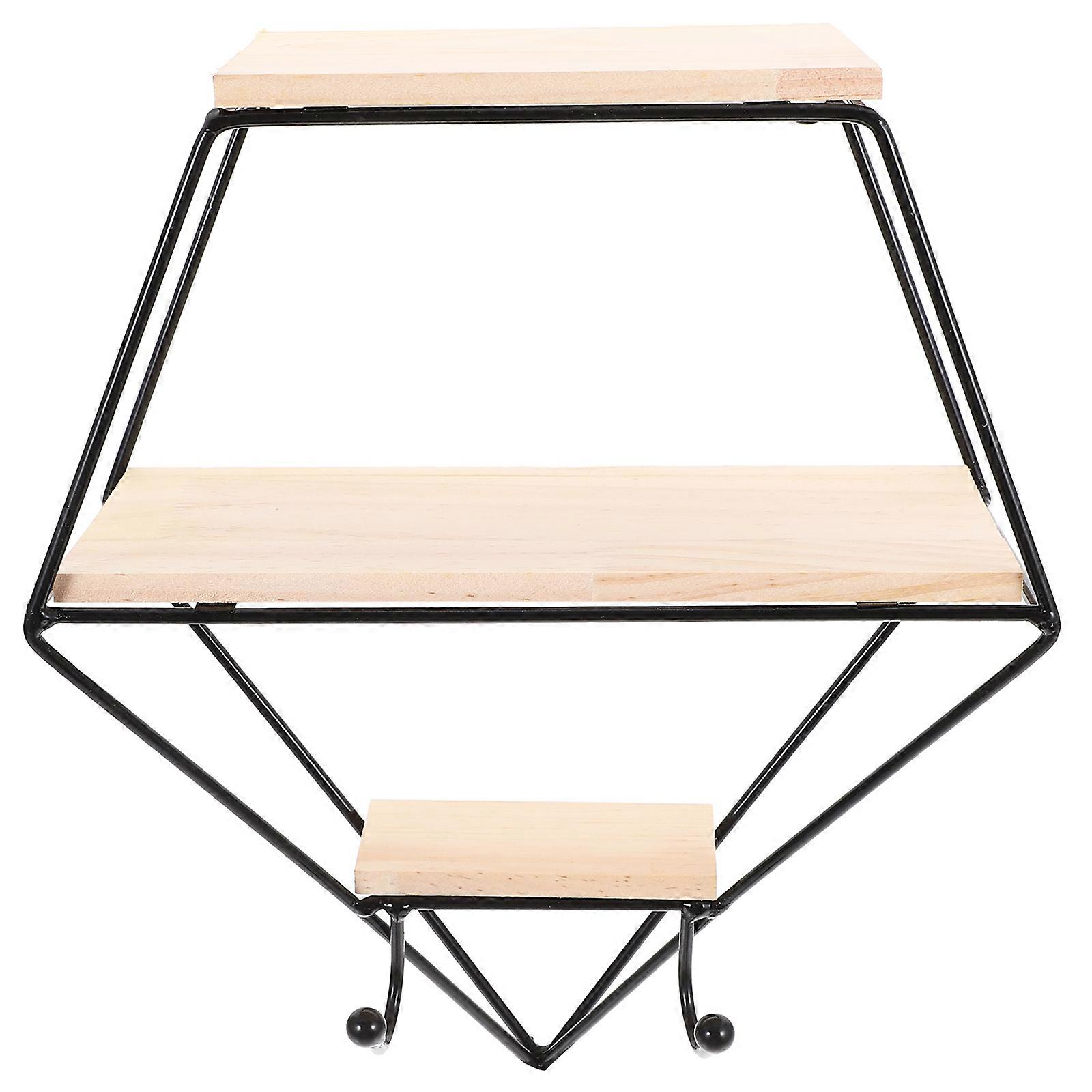 Wall Floating Shelf with Hook Decorative Bedroom Display Wall Shelf Sundries Organizer