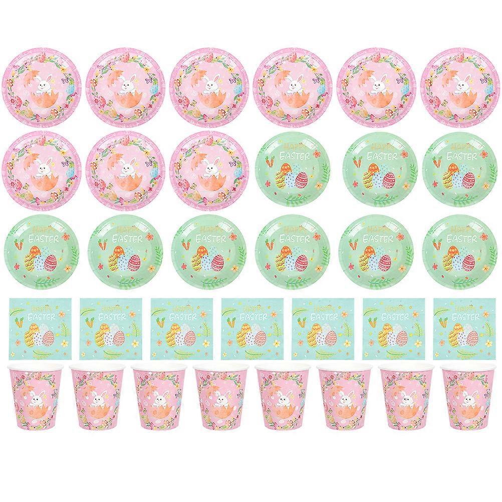 1 Set of Exquisite Pattern Tableware Easter-themed Party Tableware Festival Party Catering Supply