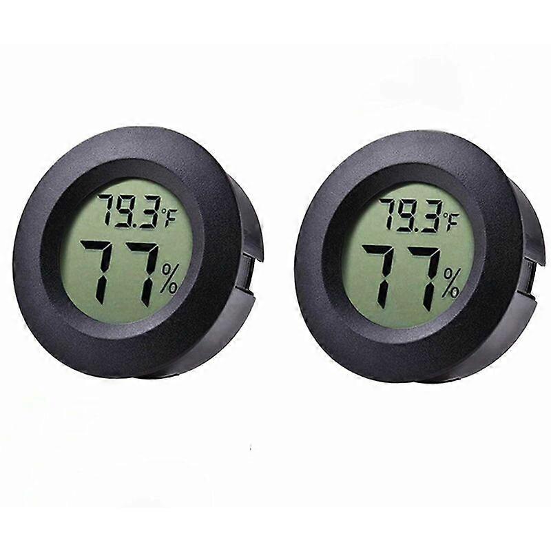 2 Pack Mini Fridge Freezer Hygrometer Thermometer - Electronic Black Thermometer