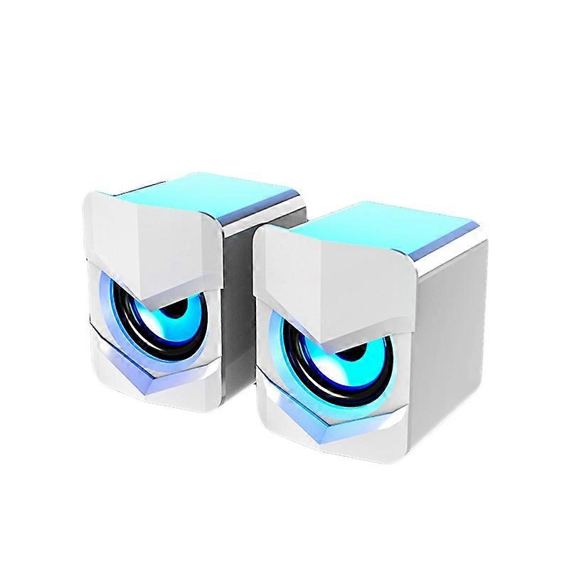 2Pcs Computer Speaker Stereo Clear Sound ABS Mini USB Wired Subwoofer Speaker for Home JIKAIX