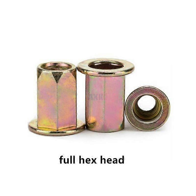 5/10/20pcs M4 M5 M6 M8 M10 M12 Carbon Steel Hex Hexagon Flat Head Binding Rivet Nut Insert Rivnut Nutsert Metric Thread