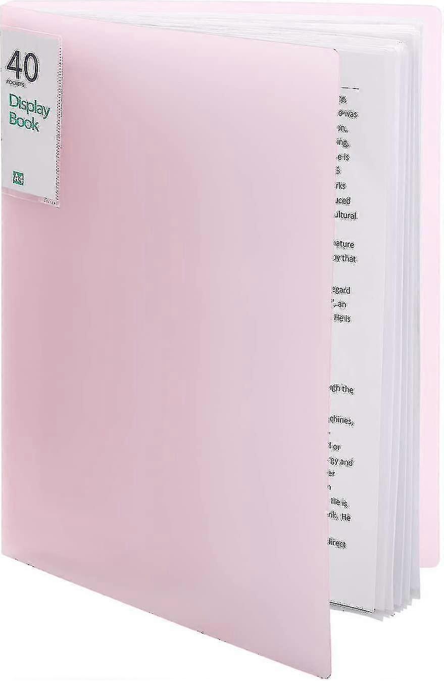 40 Pockets Plastic Presentation Book Portfolio Folder File Folder Clear Sleeves Protectors Display Book Document Organizer For Music Sheets Artwork Dr