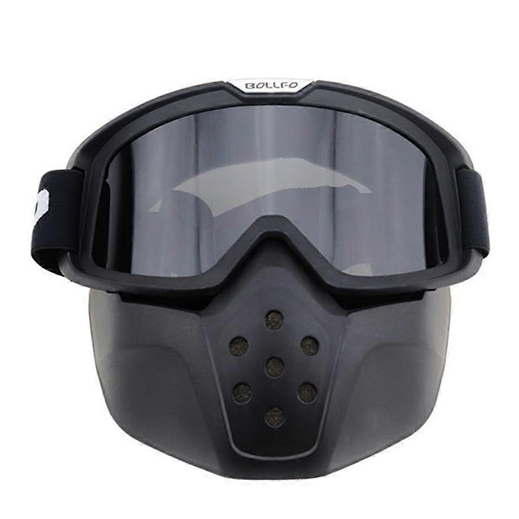 Motorcycle Goggle Face Mask Detachable Motocross Eyewear for Riding Skiing Snowmobile