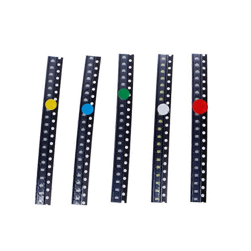 100 Pcs 5 Couleurs SMD 0805 LED Lumière Rouge Vert Bleu Jaune Blanc Assotment Kit