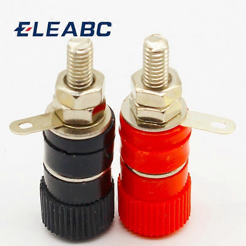 High Quality 1 pair (RED + BLACK) Amplifier Terminal Binding Post Banana Plug Jack Panel mount connector