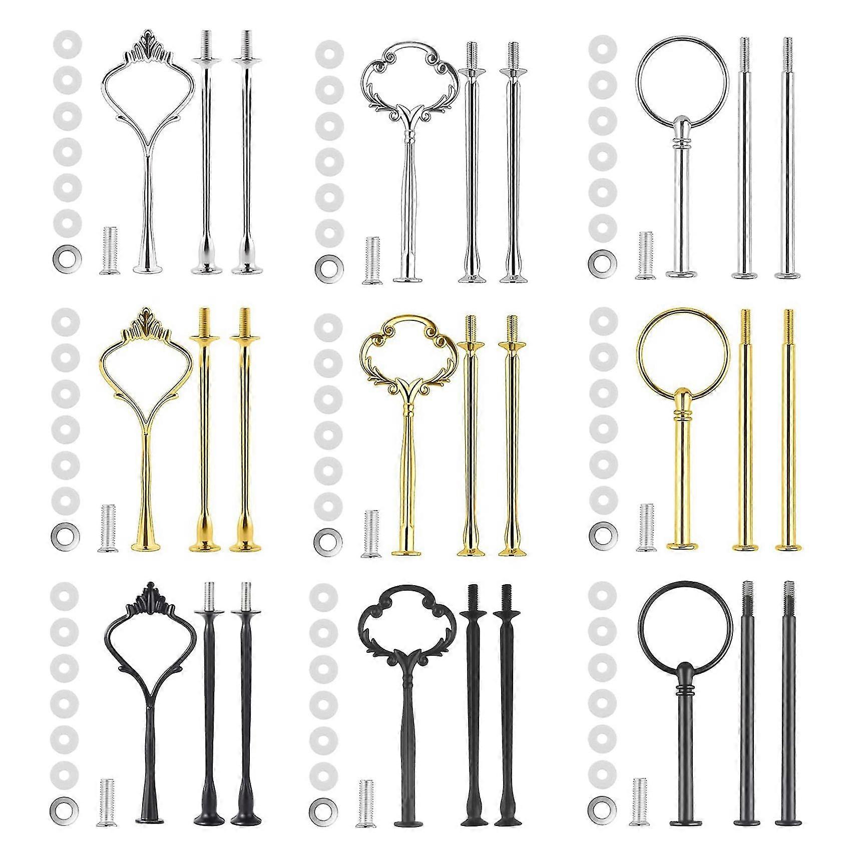 9 Set Cake Stand Hardware Kit Tiered Tray Hardware Fittings for Cake Stand,3 Tier Cake Stand Fittin