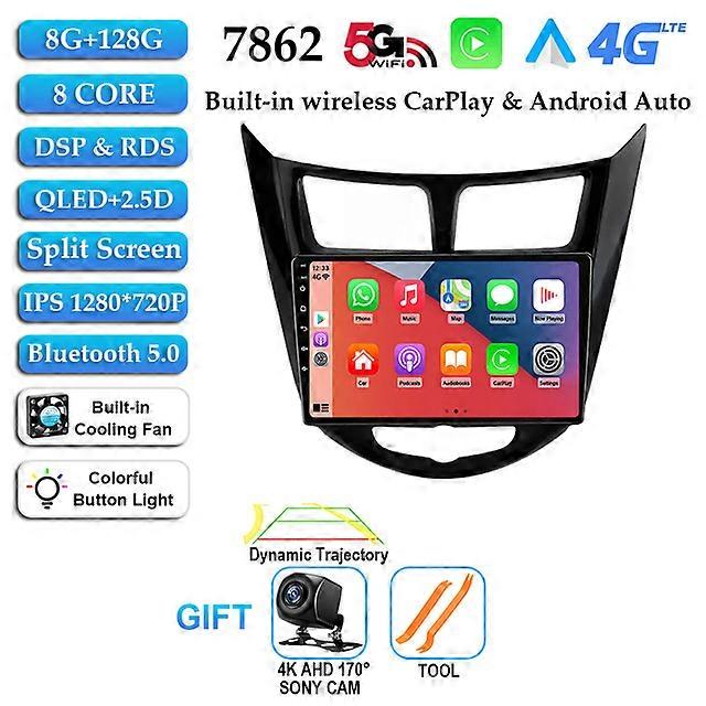 Android 12 For Hyundai Solaris 1 Accent 2010-2016 Car Radio Multimidia Video Player GPS Stereo System Carplay 4G DVD Head Unit
