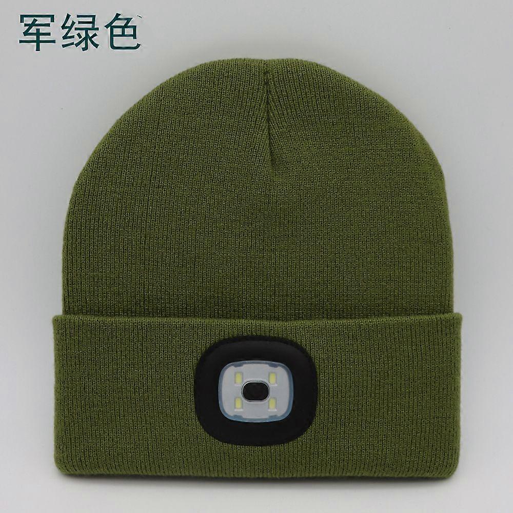 Lighted Beanie Cap Rechargeable Running Hat Ultra Bright 4 LED Waterproof Headlamp