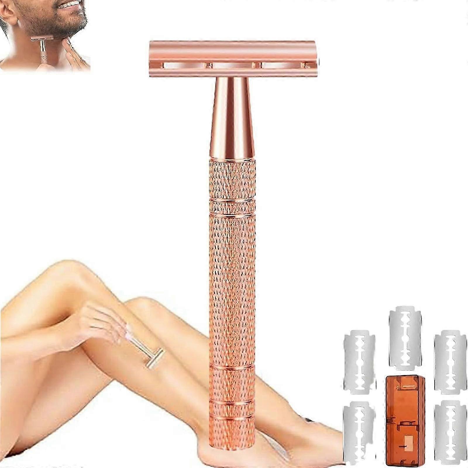 Durable Replaceable Men Safety Razor, Double Edge Safety Razor, Reusable Metal Razors for Men Woman