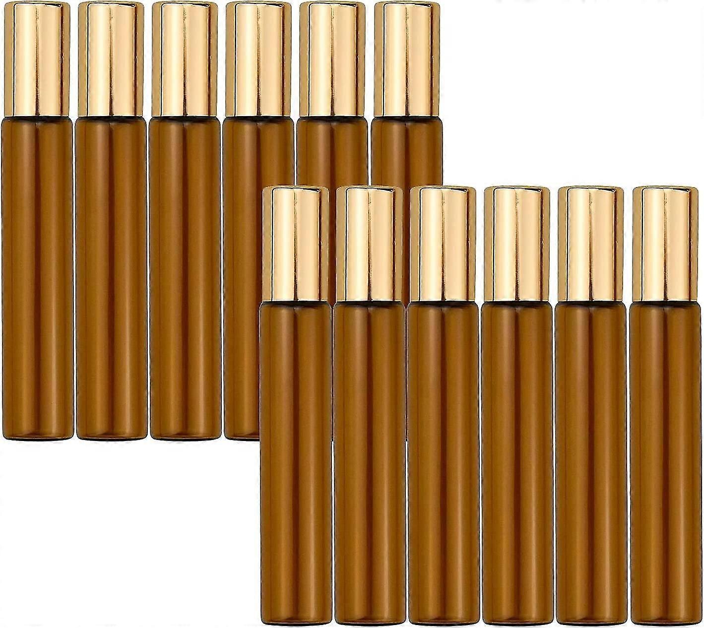 12 stycken 10 ml flaskor, tomma rullar och roll-on-flaskor, eteriska oljor och glasflaskor