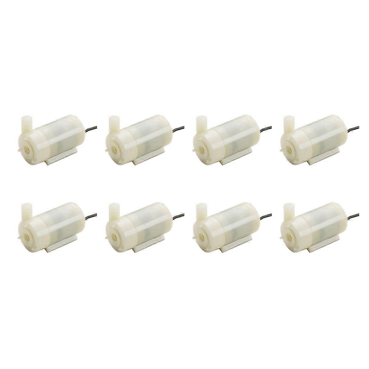 8pcs White Silent Mini Submersible Pump for DC3V 5V for Computer Water Cooling USB Powered Horizontal