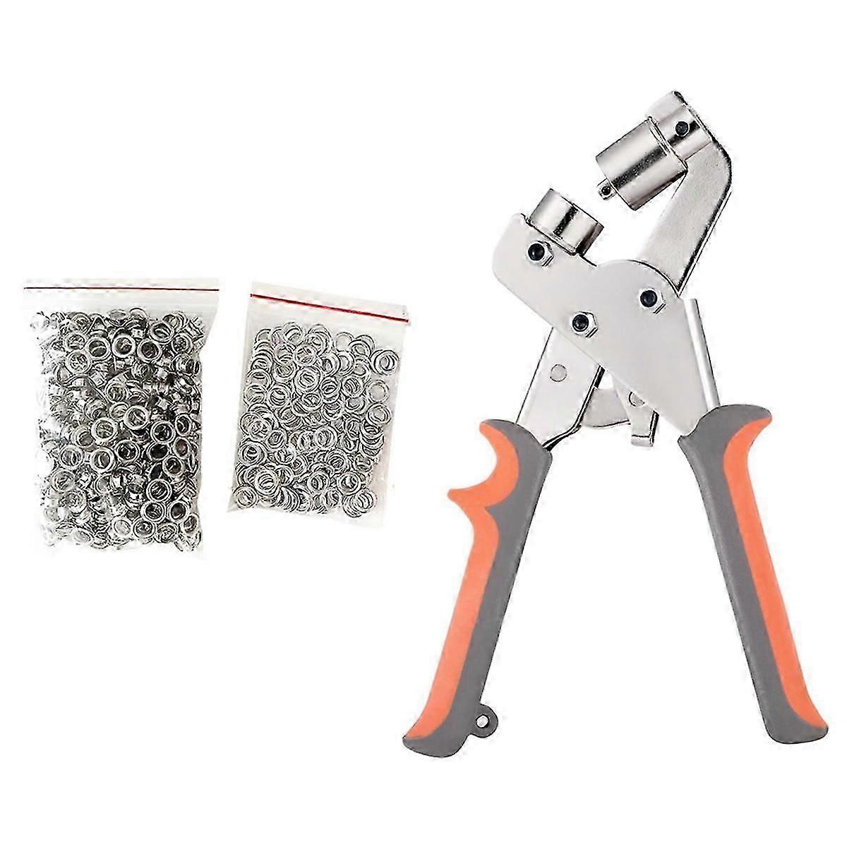 Kit de alicates Grommet Eyelet, 3/8 polegadas 10mm Grommet Tool Kit com 500 ilhós de metal para couro / cinto / s