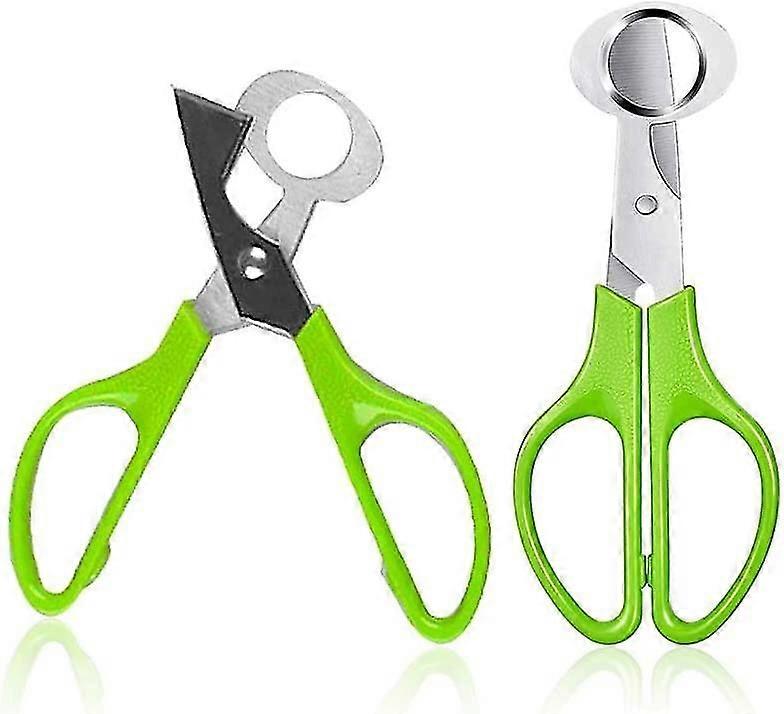 Pa Of 2 Stainless Steel Pigeon Quail Egg Scissor,green,8548